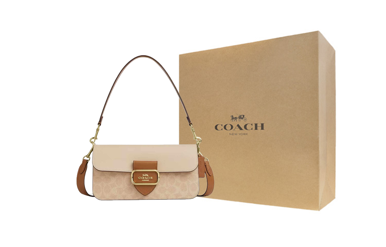 Женская сумка COACH Morgan 27 (песочно-коричневая)