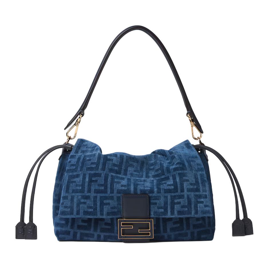 Женская сумка Fendi FENDI Mamma Baguette FF (синий)