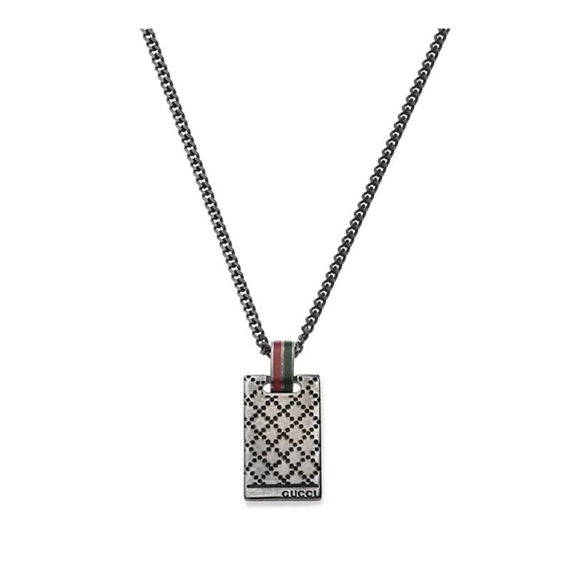 GUCCI 925 Sterling Silver Necklaces Unisex Silver