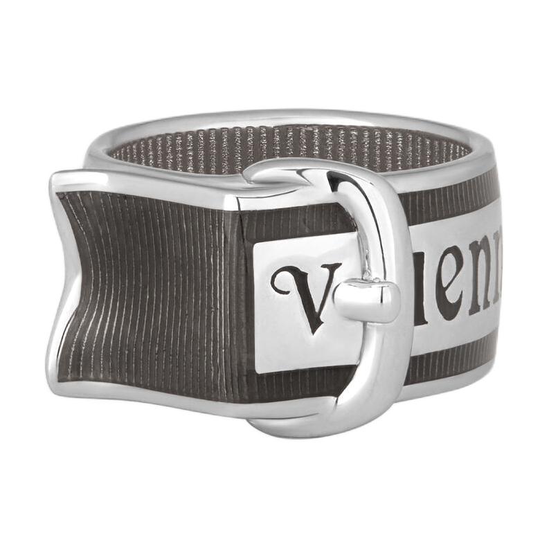Кольцо Vivienne Vivienne Westwood Enamel BELT (бело-черное)