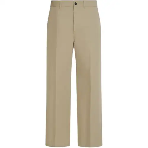 THE ROW Casual Pants Unisex Khaki Moderate Straight Fit Pants