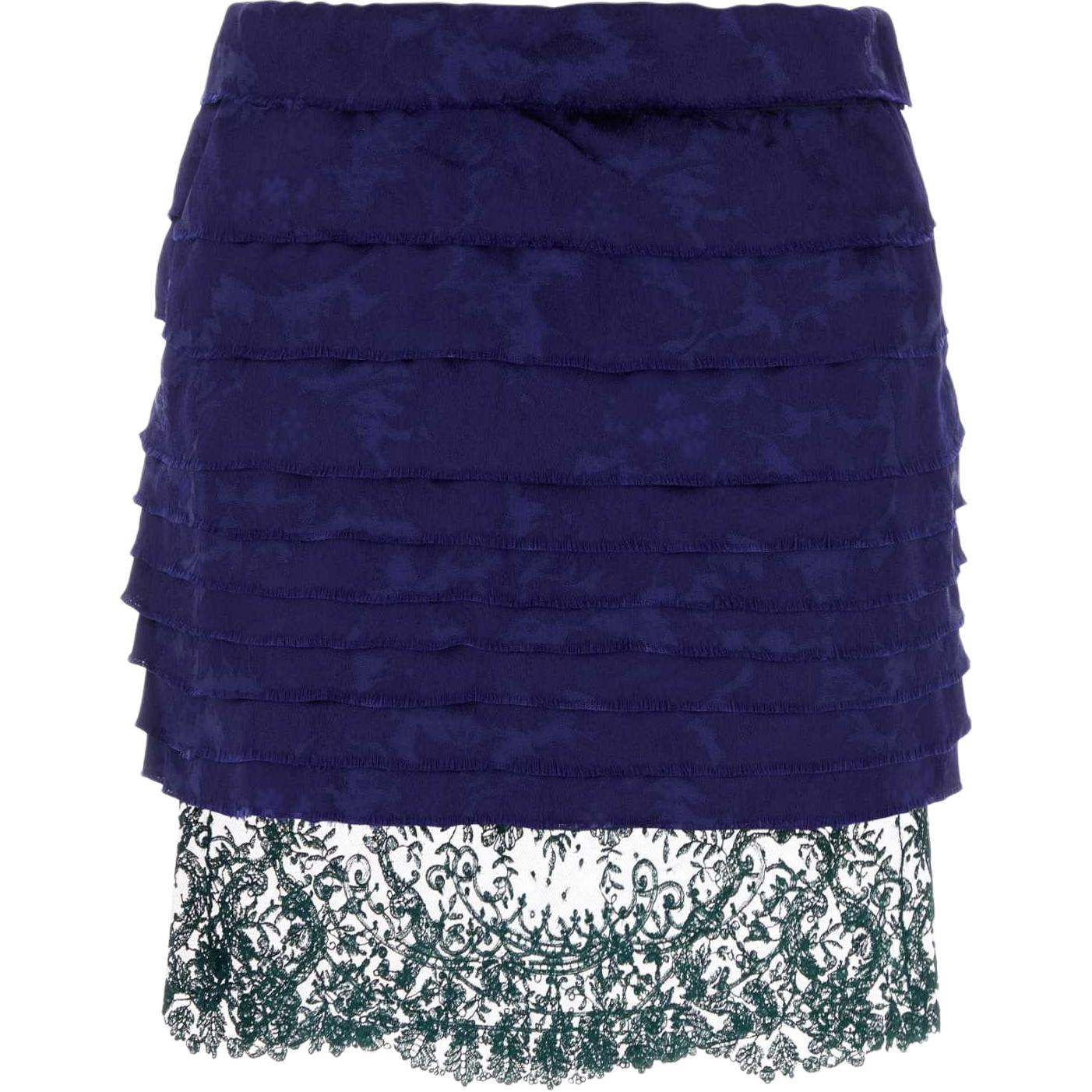 SAINT LAURENT Lace Detailed Mini Skirt