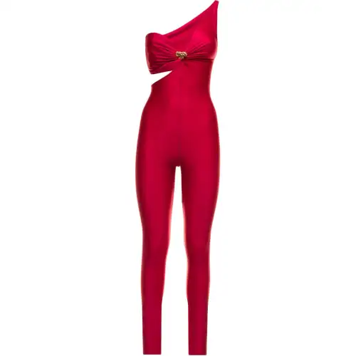 SAINT LAURENT One-Shoulder Sleeveless Jumpsuit