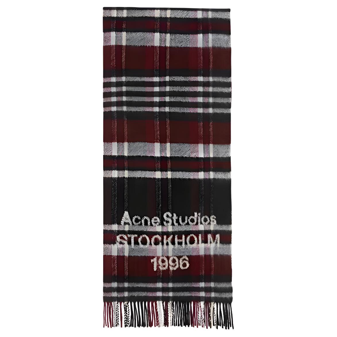 шарф Acne Acne Studios Plaid Wool (черно-бордовый)