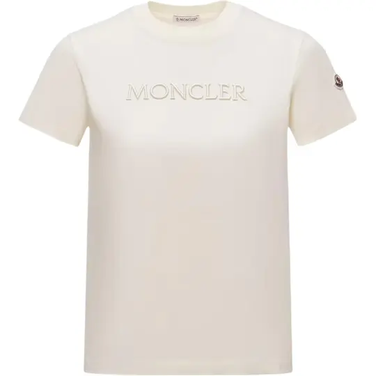 Moncler Moncler SS26 пуловер с короткими рукавами и круглым вырезом, футболка для женщин