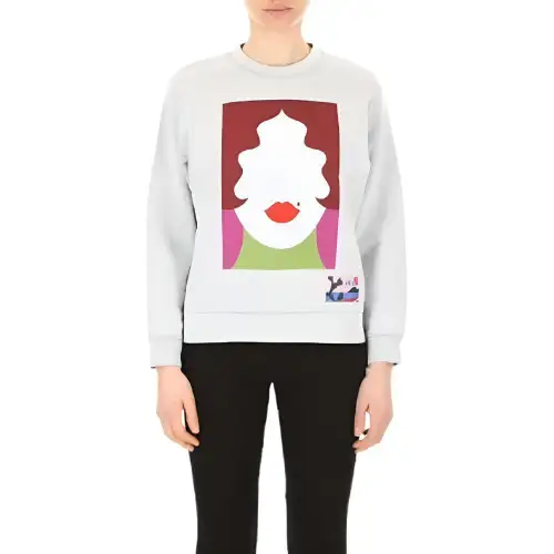 PRADA Sweatshirts Women's Gray Crew Neck Moderate Other