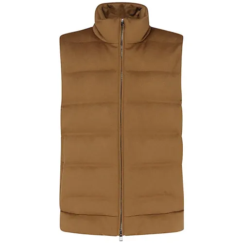 Loro Piana Vests Men's Brown Stand Collar Other