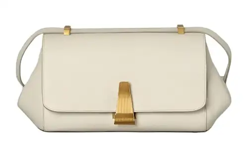 Bottega Veneta Calfskin Shoulder Bag, Crossbody Bag Small Women's Gypsum