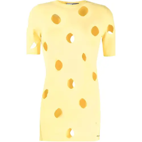 PRADA T Shirts Women's Yellow Crew Neck