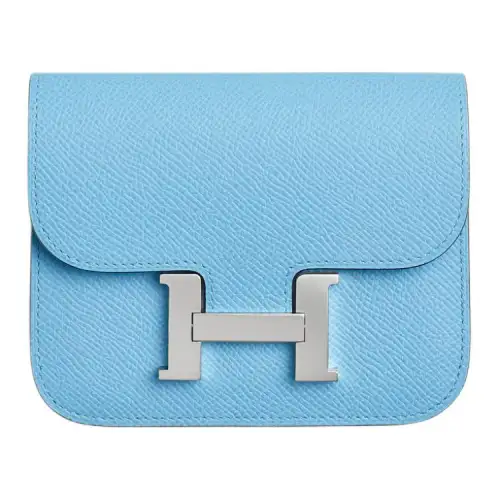 HERMES Constance Epsom Calfskin Crossbody Bag, Shoulder Bag Regular Women's 7N Celeste Sky Blue