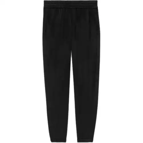 tapered-leg silk trousers
