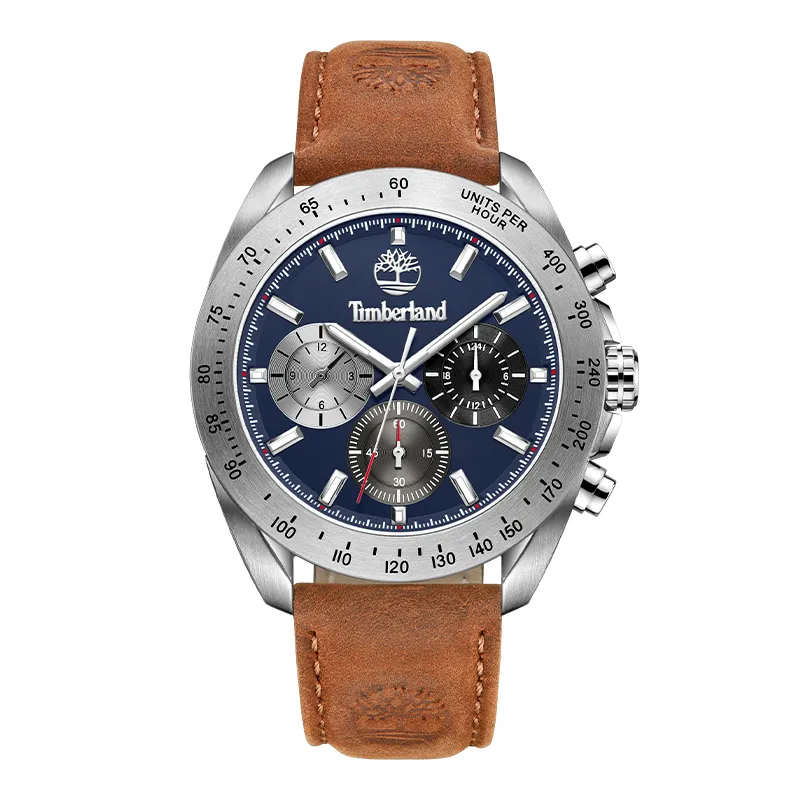 Timberland Carrigan Wrist Watches Quartz Movement Leather Strap 44mm Yellow Watch Dial Men's Watches