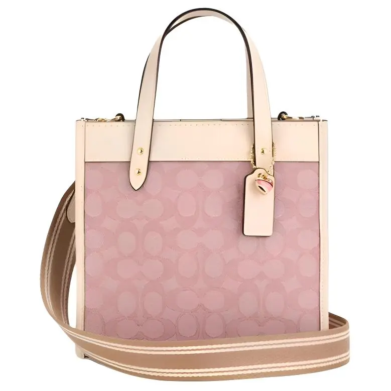 COACH Field Fabric With Cow Leather Handbag Small Women's Pink