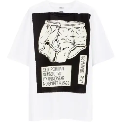 LOEWE T Shirts Men's White Crew Neck Moderate Straight Fit