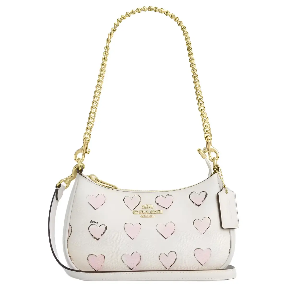 COACH Teri PVC Shoulder Bag Small Women's White
