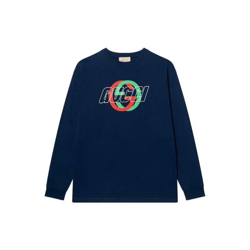 GUCCI Logo Printed Long Sleeve T Shirt
