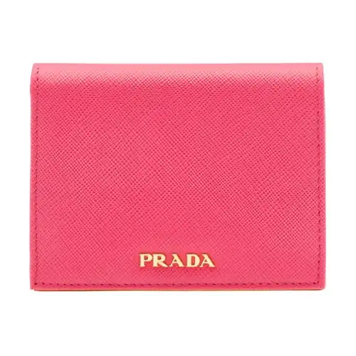 PRADA Saffiano Leather Wallet Women's Pink Peony