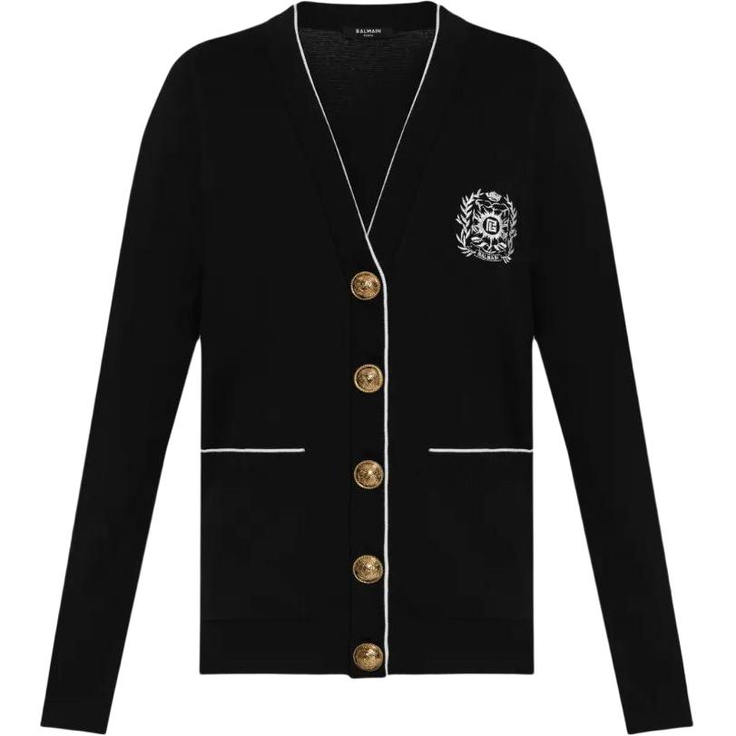 Женский кардиган BALMAIN (черно-белый)
