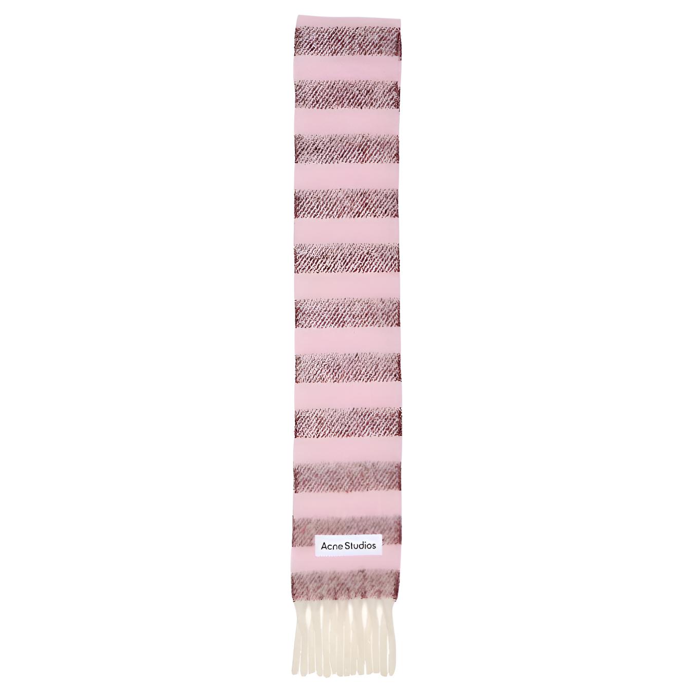 Шарф Acne Studios В полоску из шерсти альпаки (розово-красный)