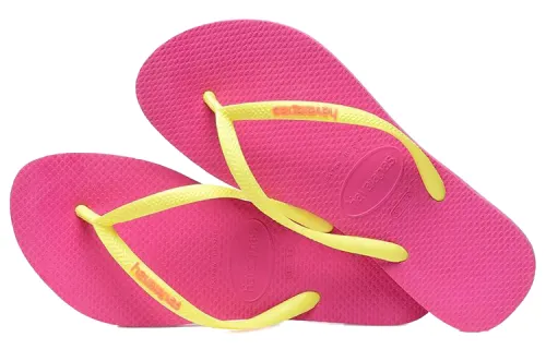 Havaianas Slim Haven Logo Pop Up Comfortable Flip Flops Unisex Fuchsia