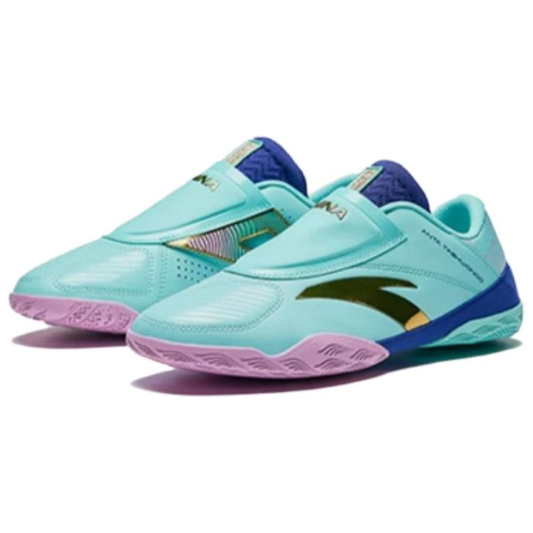 Anta Comfortable Slip Resistant Abrasion Resistant Low top Professional Taekwondo Shoes Men’s Green Blue