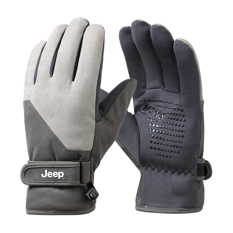 Мужские перчатки Jeep из замши (черные)