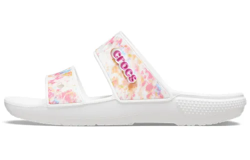 Crocs Classic Clog Rubber Sole Quick Dry Massage Slide Slippers Unisex White Pink