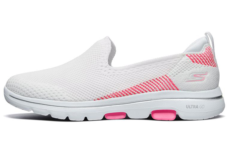 Женские слипоны Skechers Skechers Go Walk 5 (бело-розовые)