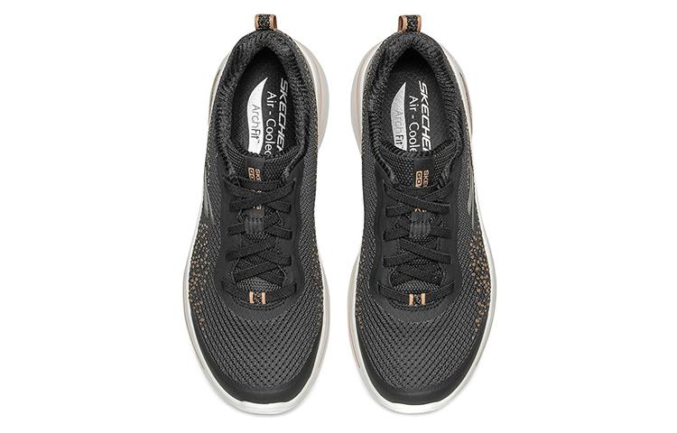 Женские слипоны Skechers Go Walk Arch Fit (черно-золотые) — фото 4
