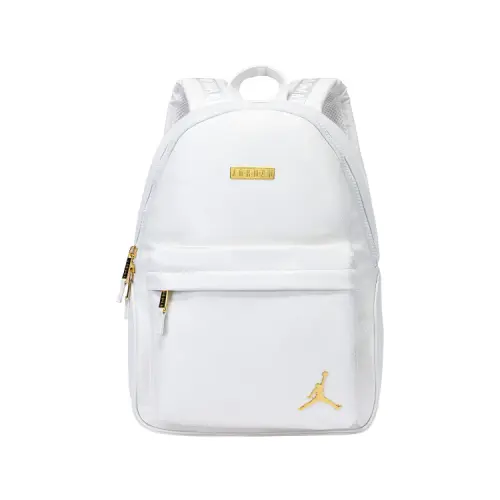 Jordan PU With Leather Backpack Regular Unisex White Gold
