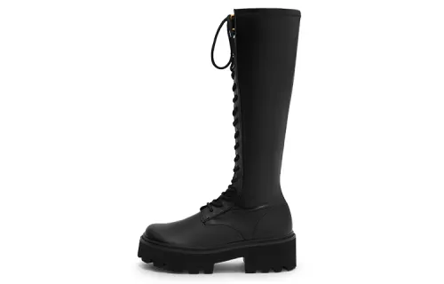 CHARLES&KEITH Pu Knight Slim Knee High Boots Women's Black