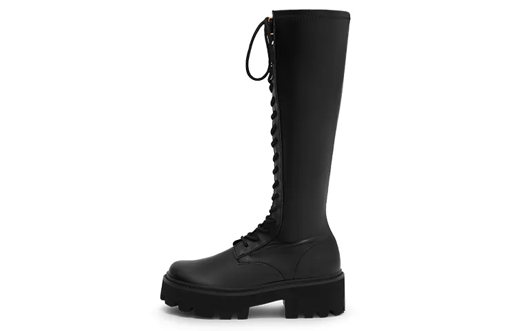 CHARLES&KEITH Pu Knight Slim Knee High Boots Women's Black