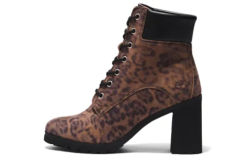 Timberland Allington Heeled 6 Mid Calf Boots Women's Brown Leopard Print