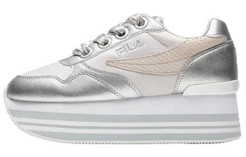 FILA Platform Shoes Women's Silver White