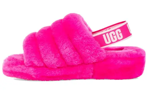 UGG Fluff Yeah Slide Thick Sole Slipper Red Women's