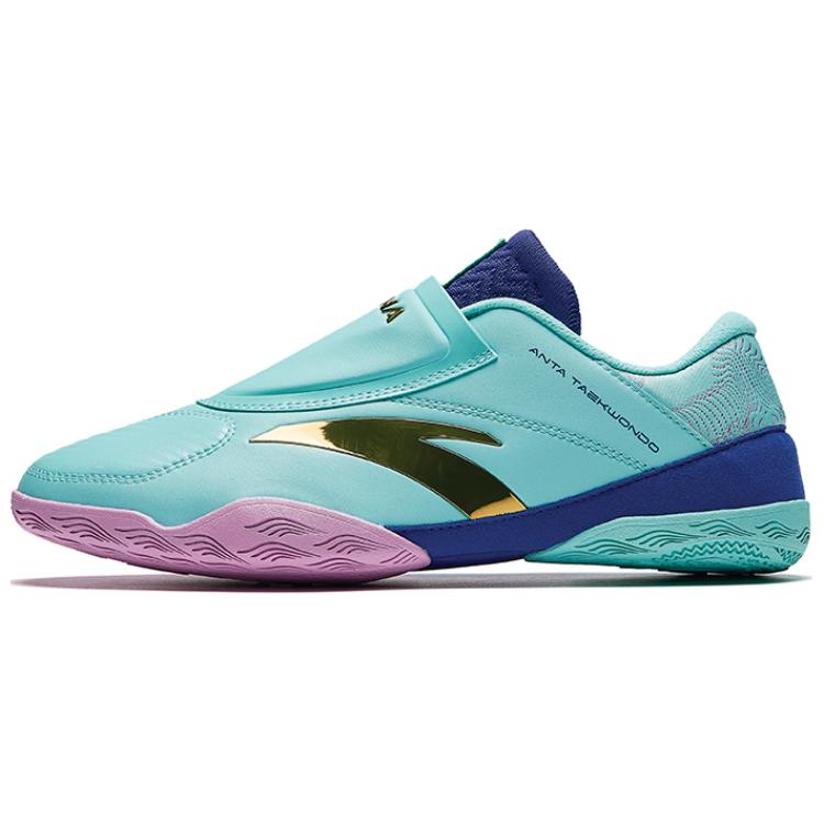 Anta Comfortable Slip Resistant Abrasion Resistant Low top Professional Taekwondo Shoes Men’s Green Blue