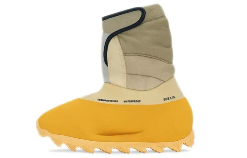 Adidas Originals Yeezy Knit Runner Mid Calf Boots Unisex Brown Yellow
