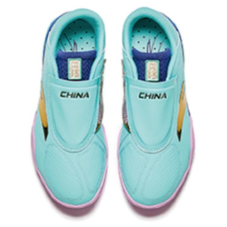 Anta Comfortable Slip Resistant Abrasion Resistant Low top Professional Taekwondo Shoes Men’s Green Blue
