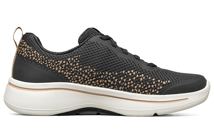 Женские слипоны Skechers Go Walk Arch Fit (черно-золотые) — фото 2