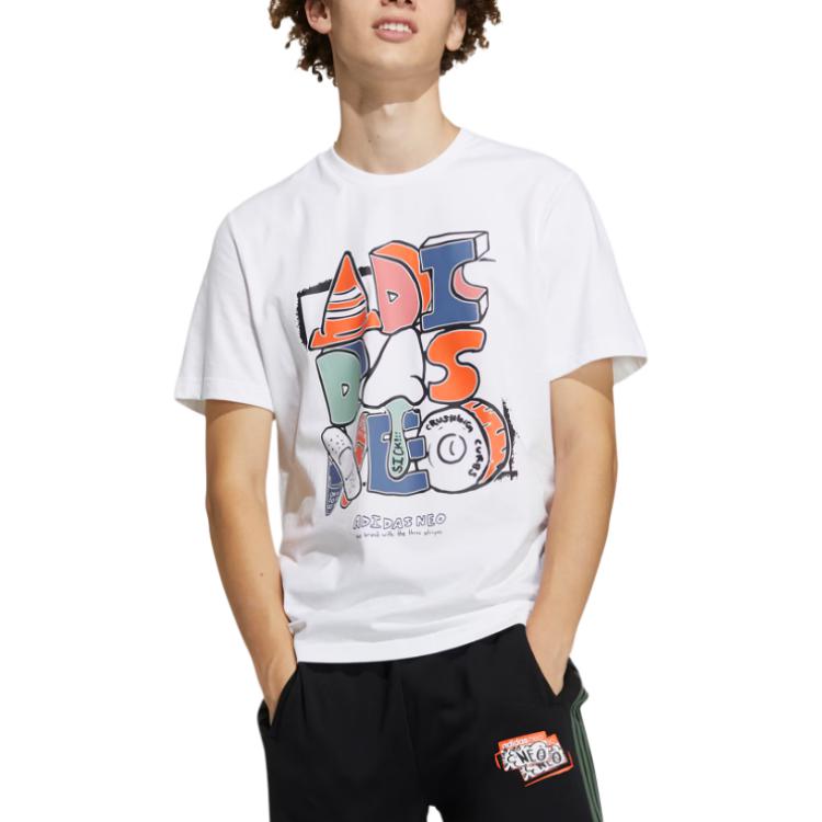 Мужская футболка adidas neo M Ssfv5 Tee1 LogoT (белая) — фото 3
