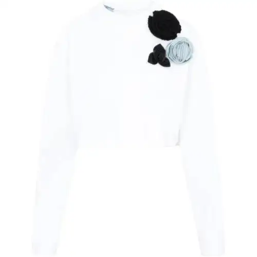 PRADA Sweatshirts Women's White Crew Neck Moderate