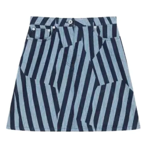 KENZO Striped Denim Mini Skirt