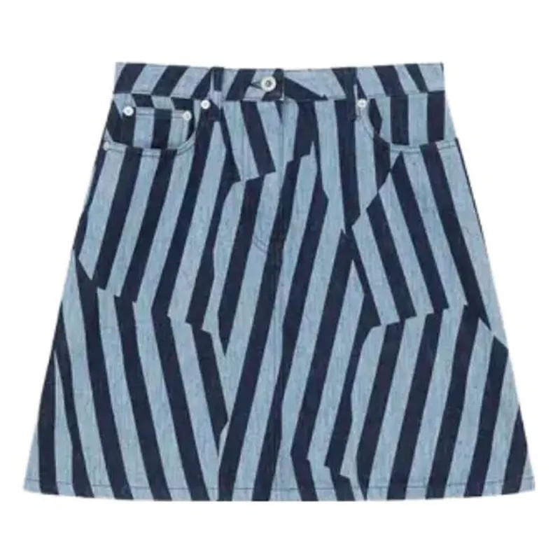 KENZO Striped Denim Mini Skirt
