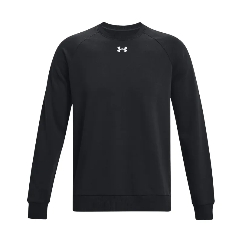 Under Armour Under Armour Rival Solid Color Fleece Lined Thermal Crew Neck Training Sports Sweatshirt Men's Black