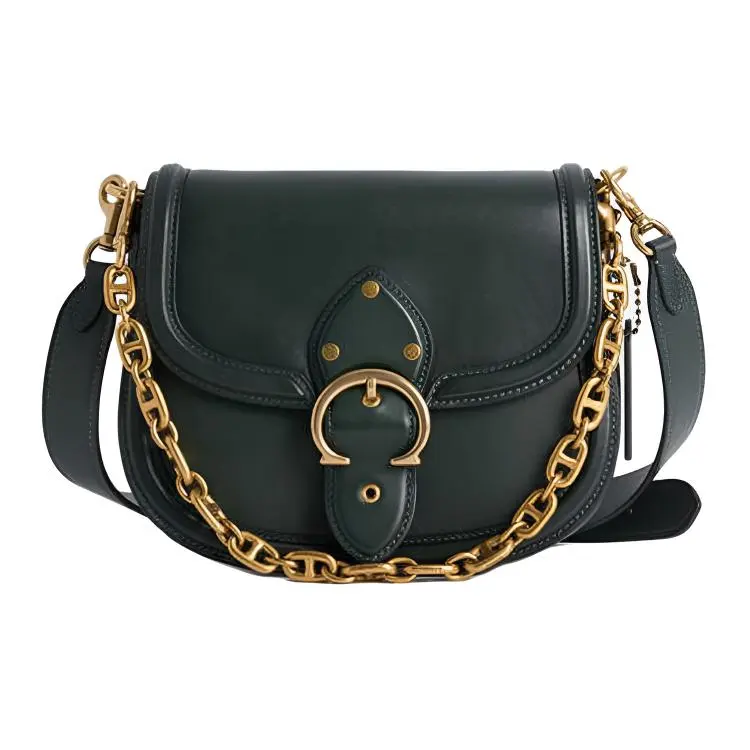 COACH Beat Cow Leather Saddle Bag, Crossbody Bag, Shoulder Bag Medium Women's Amazon Green