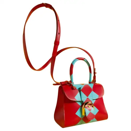 GUCCI Delvaux, Collaboration Brillant Leather Handbag Mini Women's Red