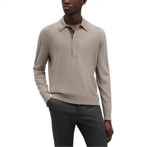 HERMES Polo Shirts Men's Pebble Polo Collar Moderate Straight Fit