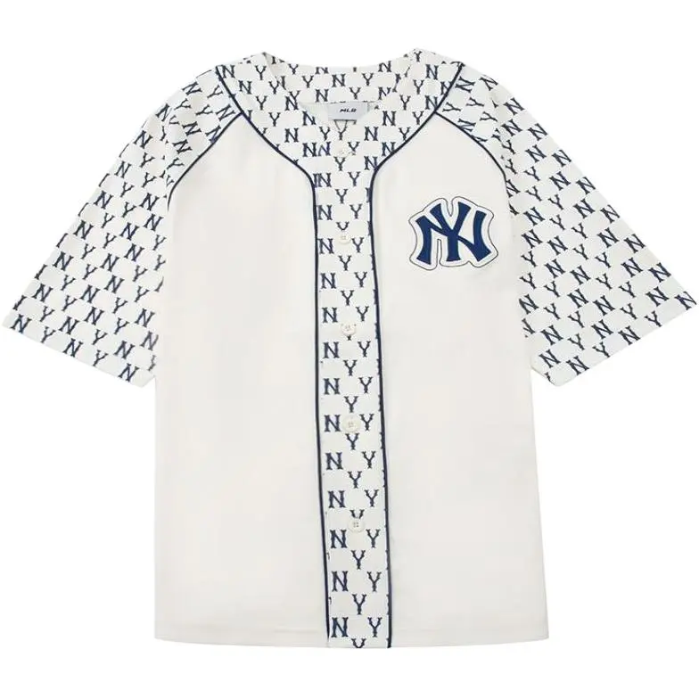 MLB Monogram Baseball Jacket Unisex Cream