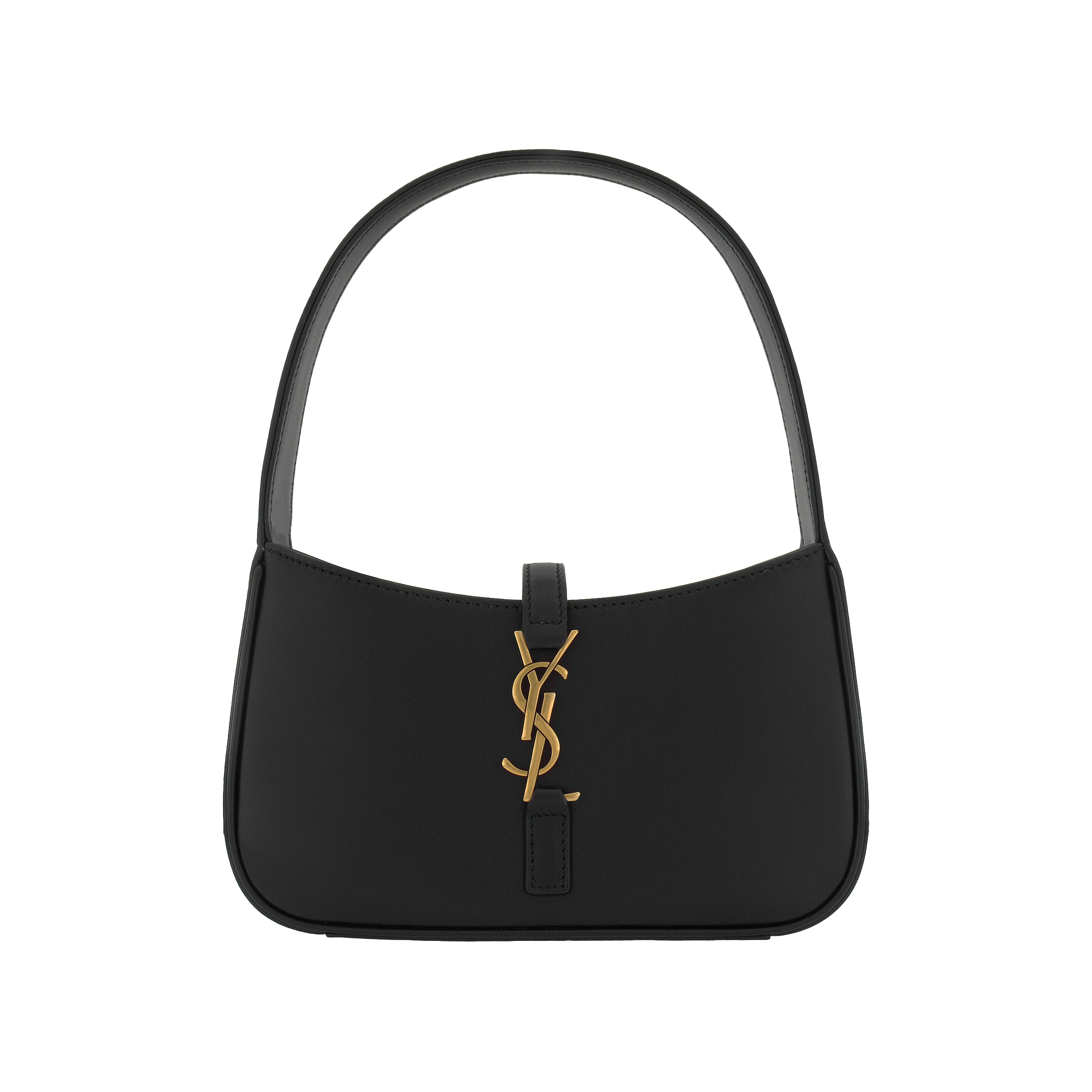 SAINT LAURENT Saint Laurent YSL LE5A7 Бронза металлический Аксессуар классический стандартный Чжи крючок с застежкой Конструкция открытия и закрытия Hobo пакет гладкий кожаный Кожа один плечо пакет Мини женский черный