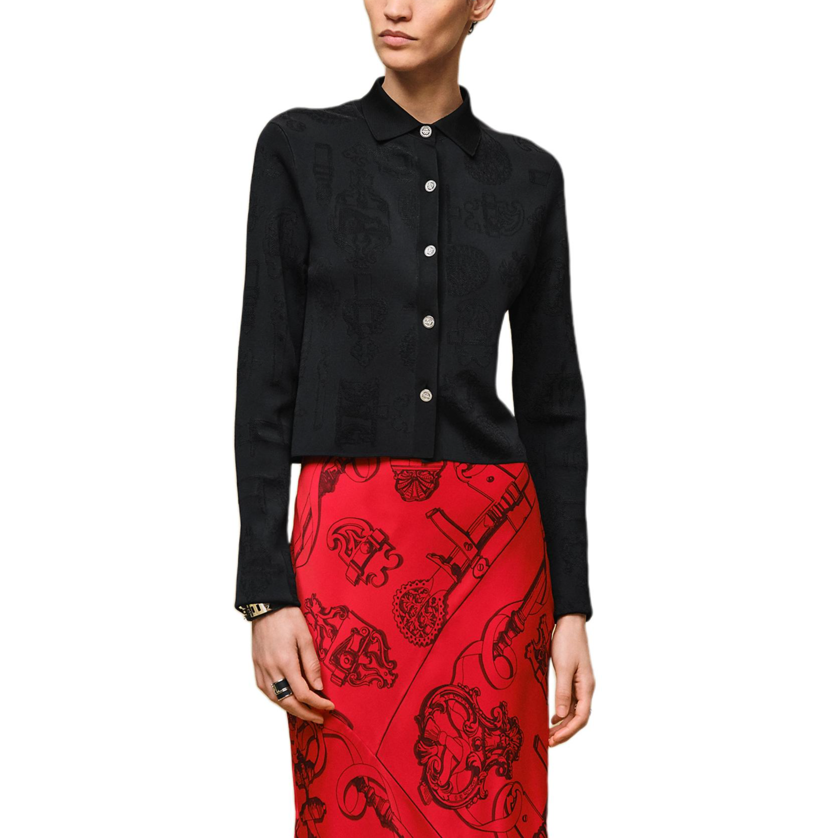 Женский кардиган Hermes SS26 Ferronnerie (белый)